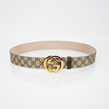 Gucci Reversible Leather Belt with Gold Buckle