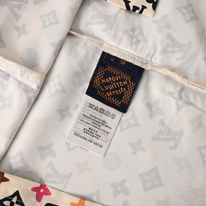 Louis Vuitton Printed Mulberry Silk Short-Sleeve Shirt