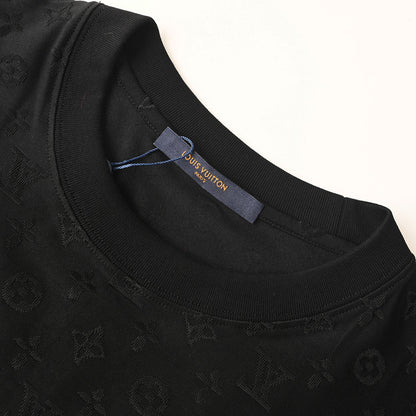 Louis Vuitton All-Over Monogram Short-Sleeve T-Shirt with Embroidered Clover Accents