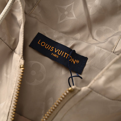 Louis Vuitton Monogram-Print Trench Coat-Style Zip Jacket with Cargo Pockets