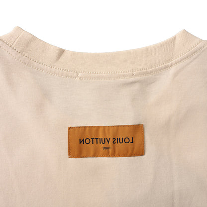 Louis Vuitton Monogram Short-Sleeve T-Shirt with Leather Pocket Patch (Couples' Style)