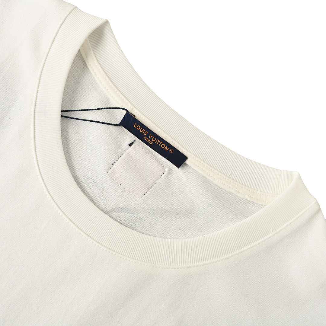 Louis Vuitton Heart-Flocked Print Short-Sleeve T-Shirt