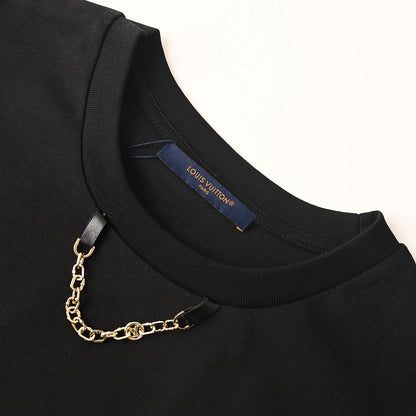 Louis Vuitton Chain-Detail Denim Pocket Short-Sleeve T-Shirt