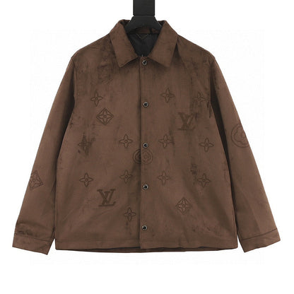 Louis Vuitton Suede Jacket with Large Floral Embroidery