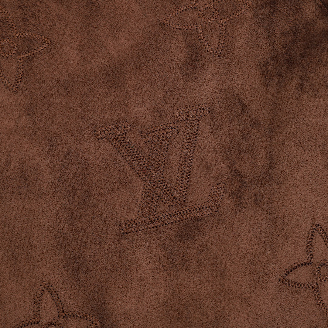 Louis Vuitton Suede Jacket with Large Floral Embroidery