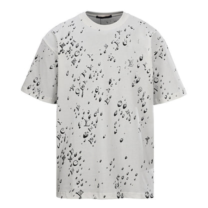 Louis Vuitton Water-Droplet Ink-Splatter Short-Sleeve T-Shirt