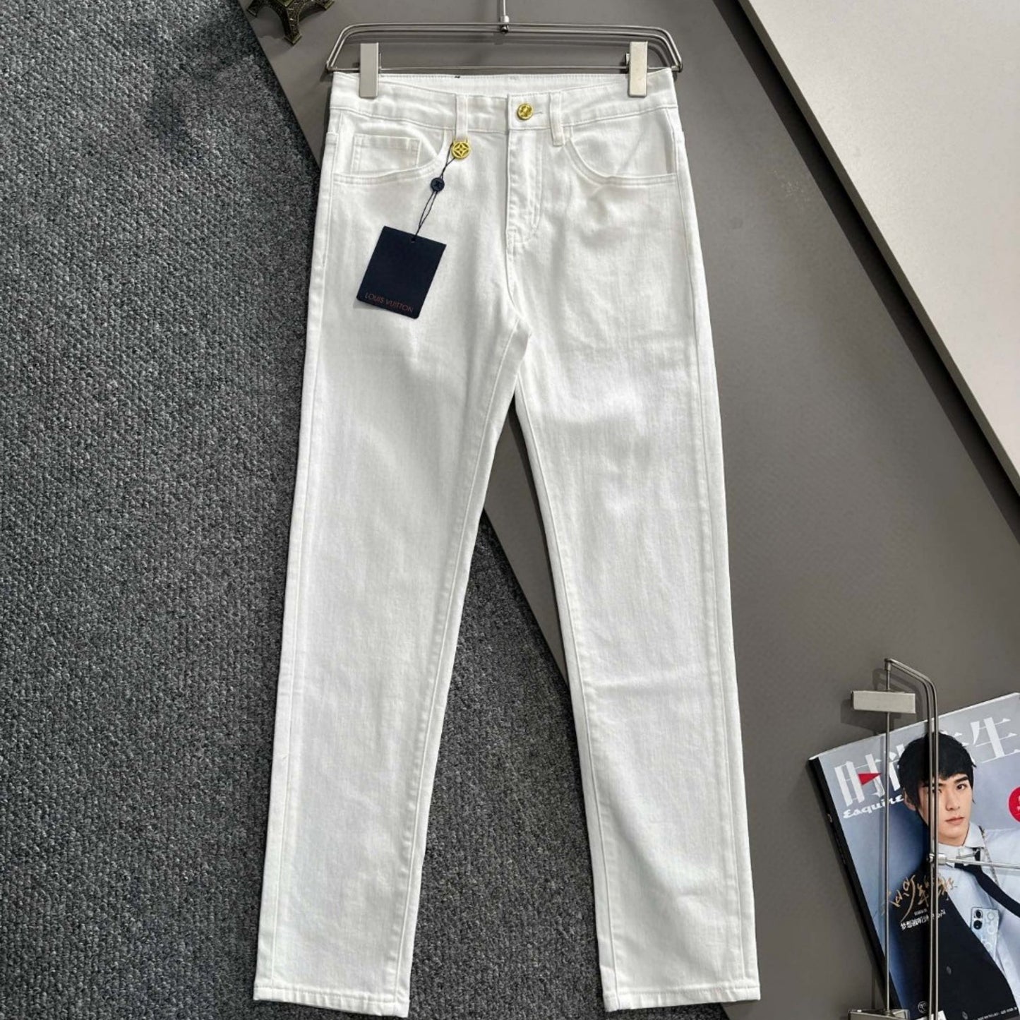 Louis Vuitton Logo-Embroidered Jeans
