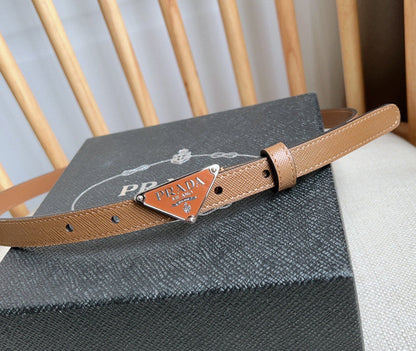 PRADA 25S BELT 15 MM IN BROWN CALFSKIN 598407